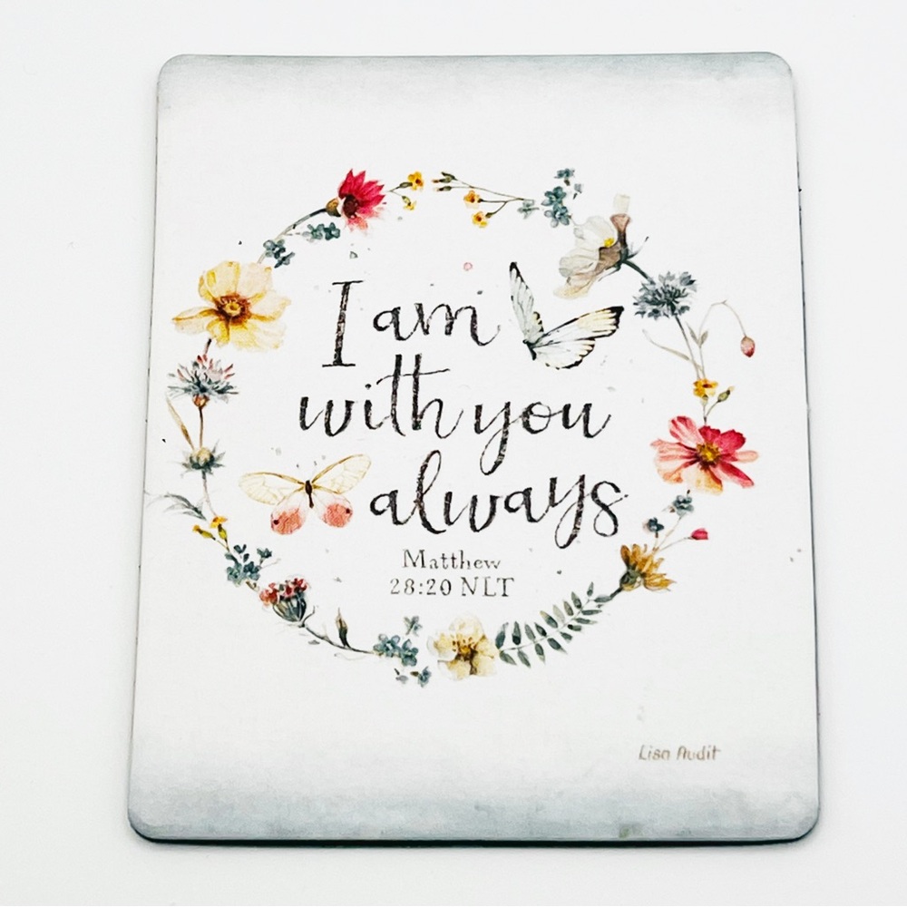 Inspirational Bible Verse Refrigerator Magnet Quote White Multicolored Floral